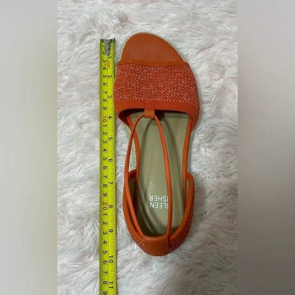 Eileen Fisher Mews Magma Melange Orange Stretch Espadrilles Flat Sandals Sz 6.5 - Picture 13 of 14